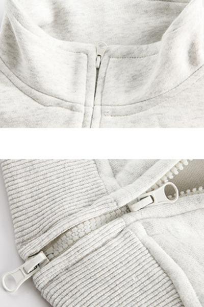 Unisex American Retro 3-Stripe Zip Hoodie - Oversized