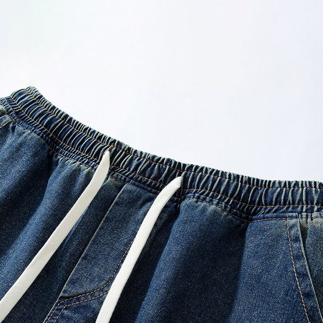 Men's Summer Light Wash Carpenter Baggy Denim Shorts