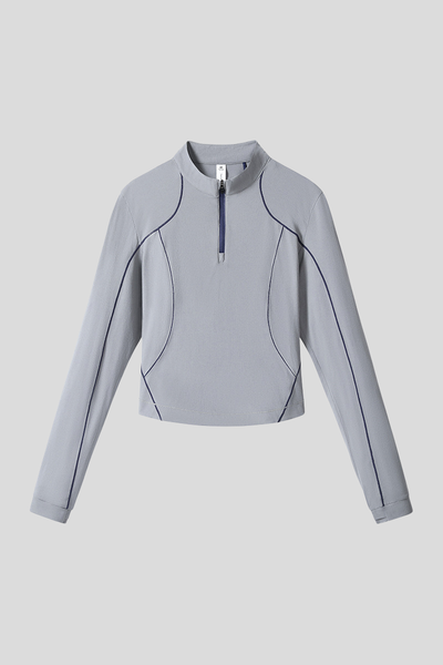 Women's Outdoor Run Quick Dry Long Sleeve Crop Zip Top