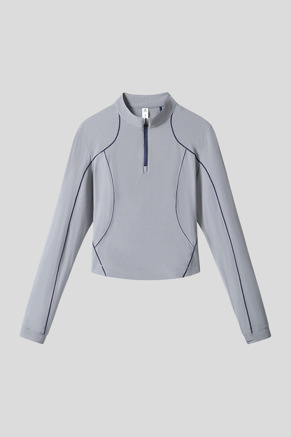 Women's Outdoor Run Quick Dry Long Sleeve Crop Zip Top