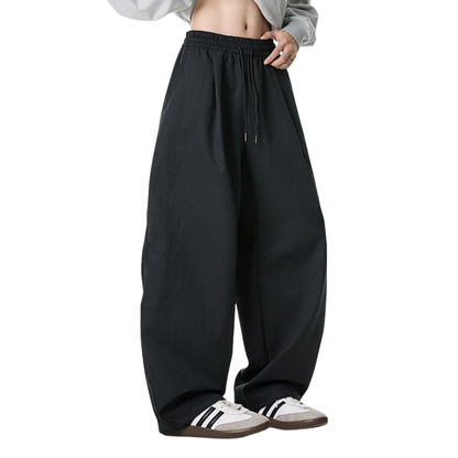 Men's Spring Pleated Loose Curved Wide Solid Pants