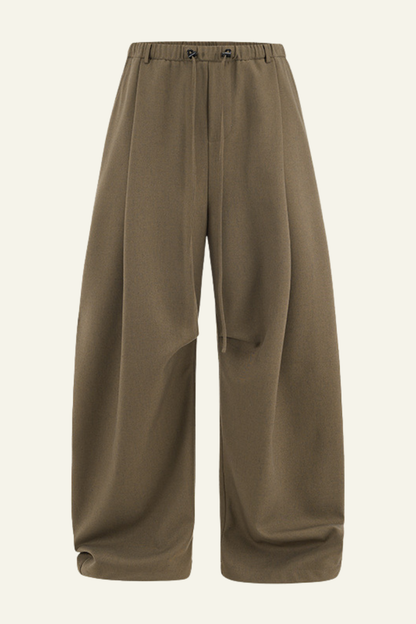 Men's Streetwear Linen Pleadted Wide-leg Pants