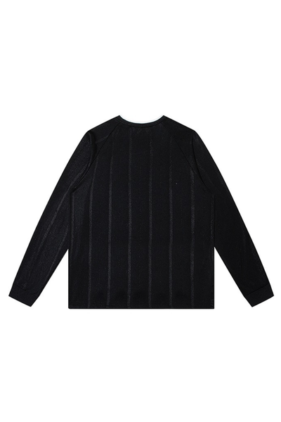 Men Spring Triacetate V Neck Contrast Athletic Long Sleeve