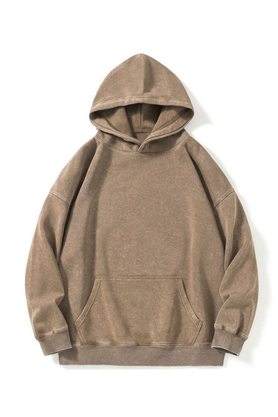 Men's  Fall Winter Washed Oversized Drop-Shoulder Hoodie