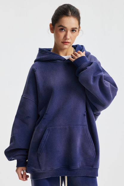 Women's Streetwear Washed 360G Heavyweight Cut Hoodie