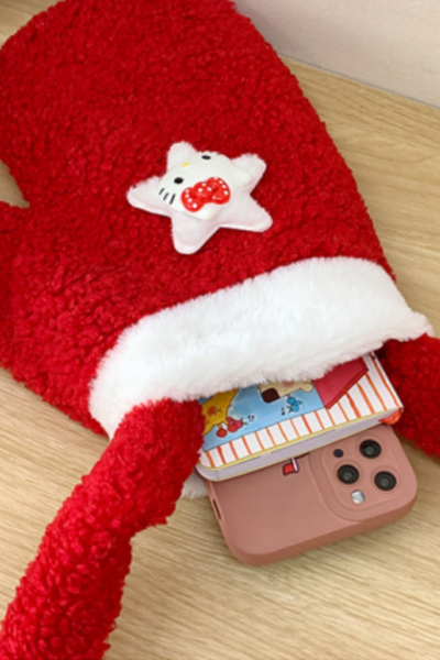 Christmas Vintage Plush Red Crossbody Bag