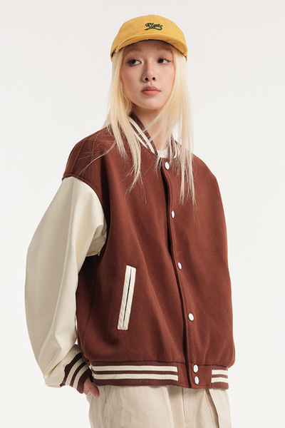 Unisex American Retro Sporty Baseball Jacket Cleanfit Loose