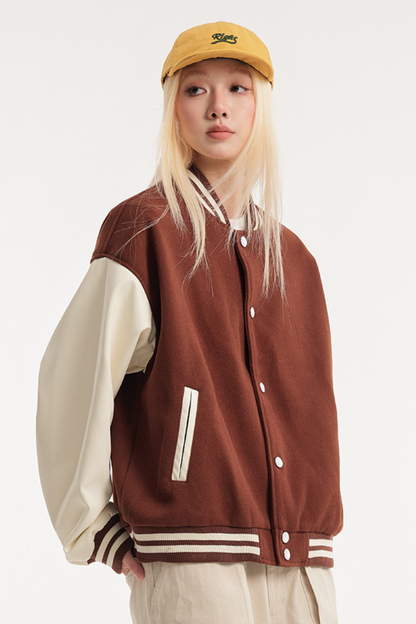 Unisex American Retro Sporty Baseball Jacket Cleanfit Loose