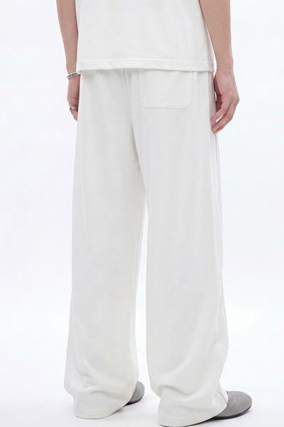Men's Summer 390g Heavy Curved Colorblock Topstitch Pants