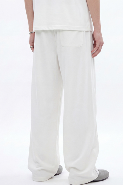 Men's Summer 390g Heavy Curved Colorblock Topstitch Pants