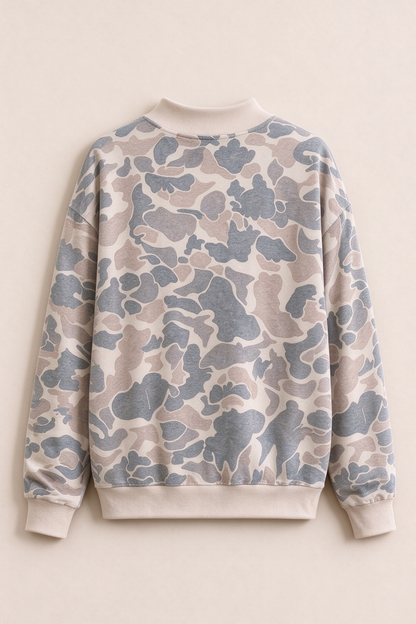 Women's Fall Leopard Print Rib Loose Pullover Sweatshirt