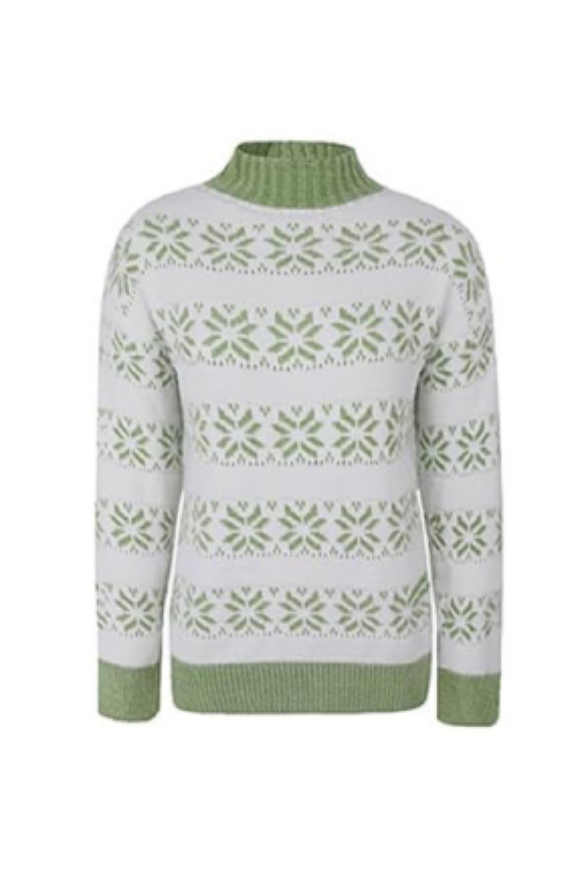 Women's Fall Christmas Snowflake Mock Neck Knit Sweater