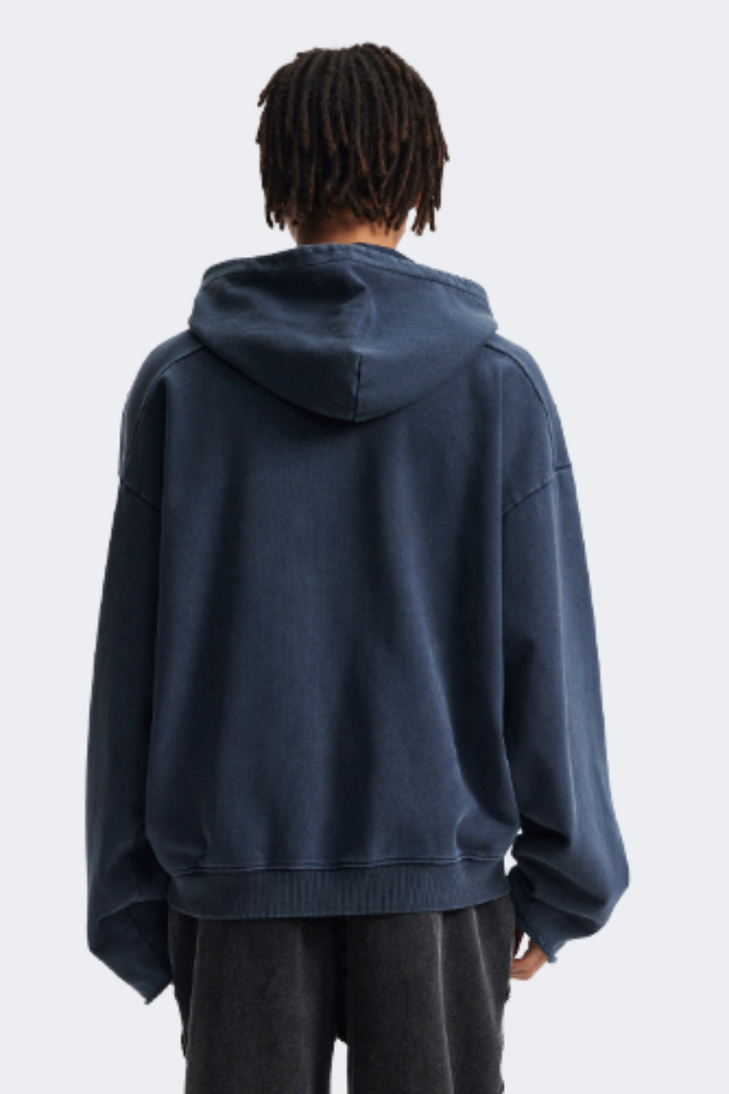 Men's Cotton Streetwear Washed Drop-Shoulder Hoodie