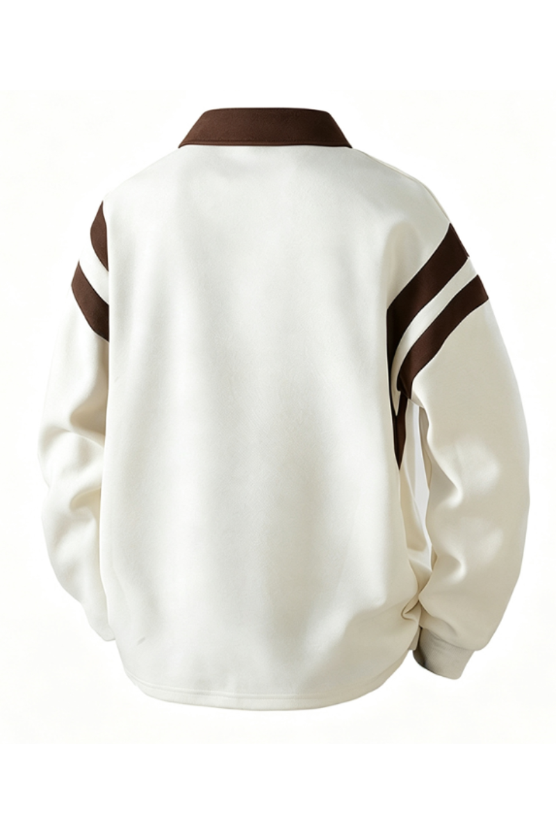Men's Fall Half-Zip Collared Game-Day Polo Sweatshirt