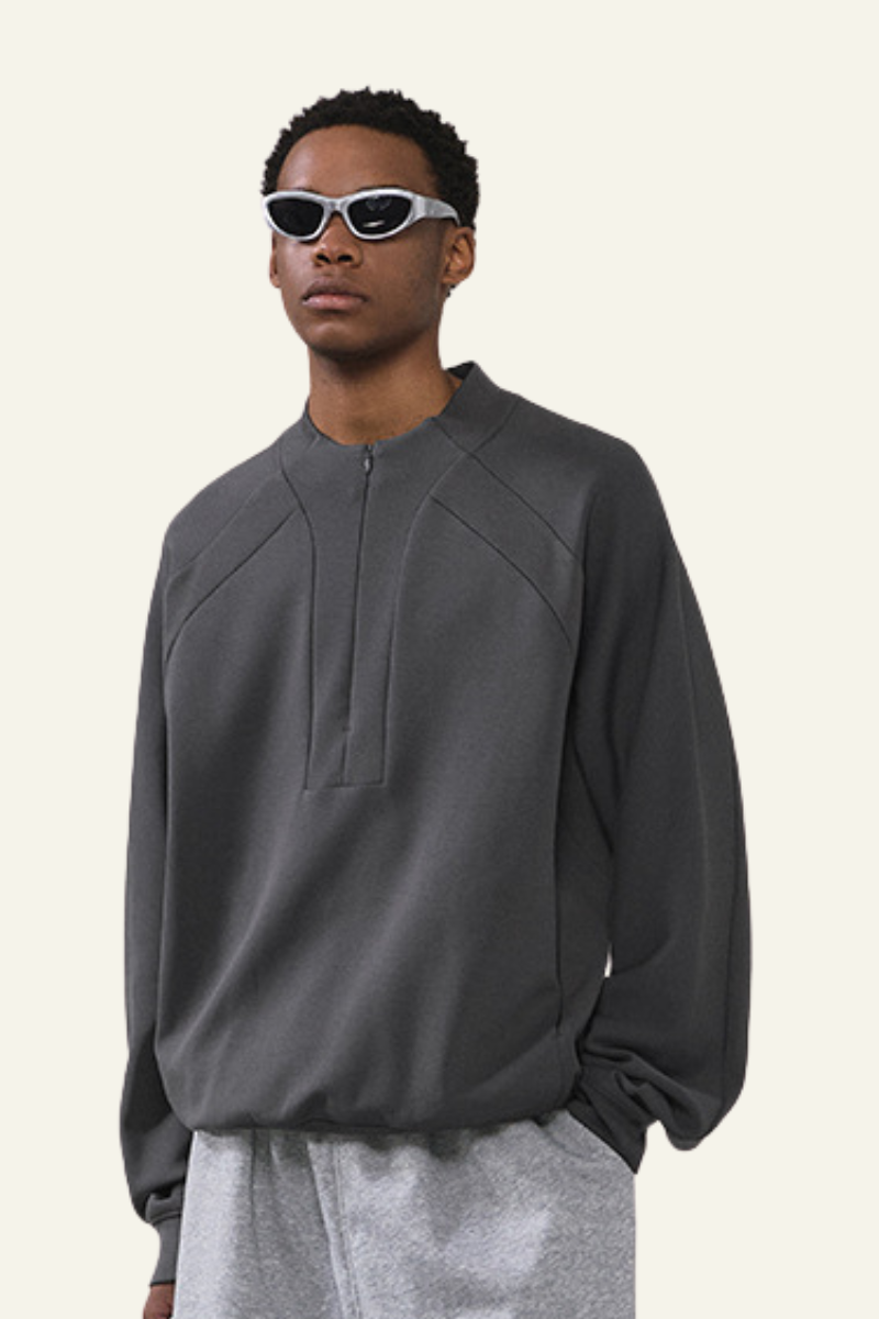 Men's Streetwear Stand Collar Half Zipper Pullover