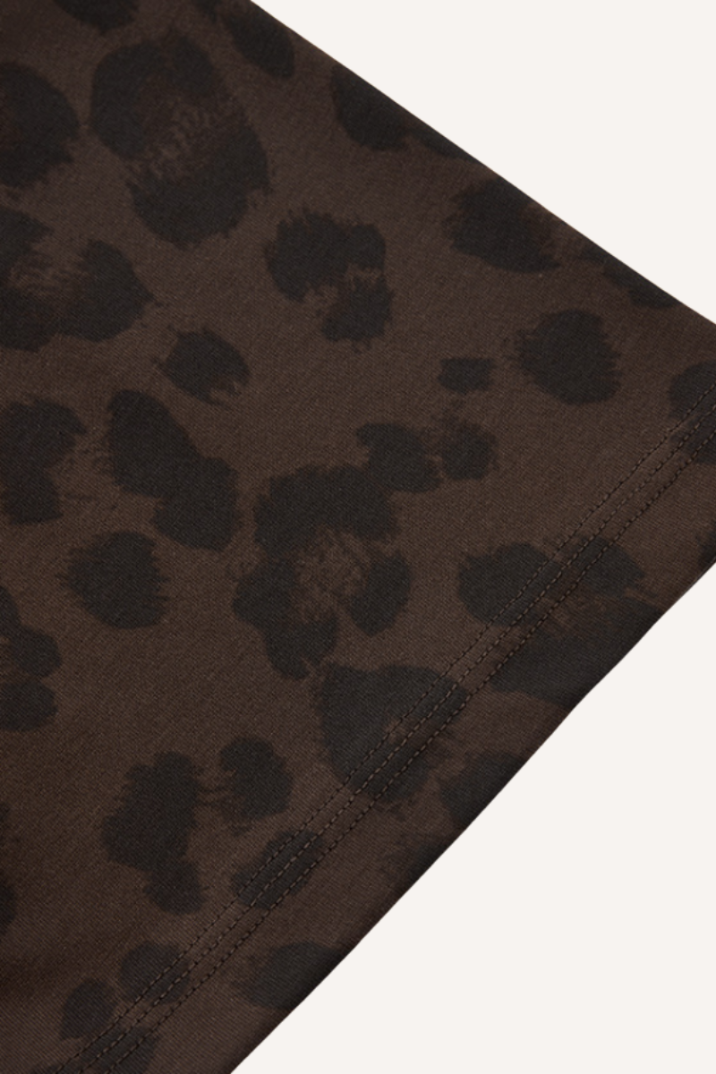 Men's Summer Retro Boxy Leopard Crewneck Loose Tee