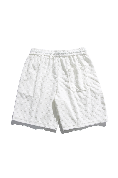 Men's Summer 3D Bubble-Grid Drawstring Casual Knee Shorts