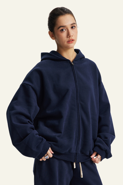 Women's Streetwear Full Zipper Hooded Jacket