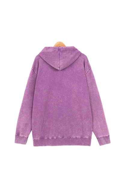Men Fall Washed Vintage Oversized Zip Up Hoodie