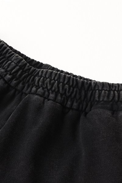 Men's Cotton Streetwear Washed Worn-Out Curved-Blade Pants