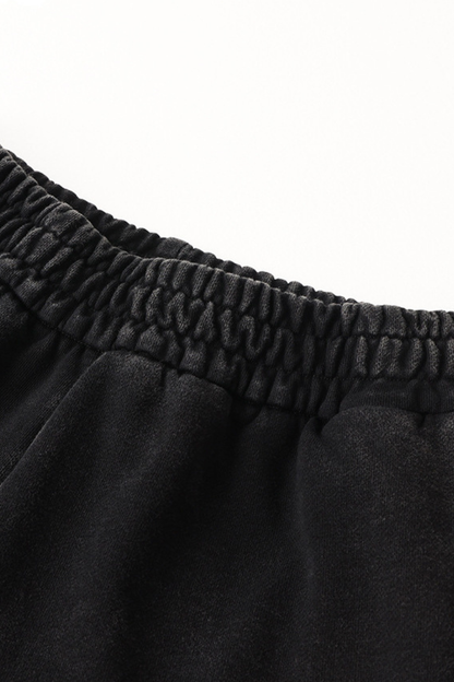 Men's Cotton Streetwear Washed Worn-Out Curved-Blade Pants