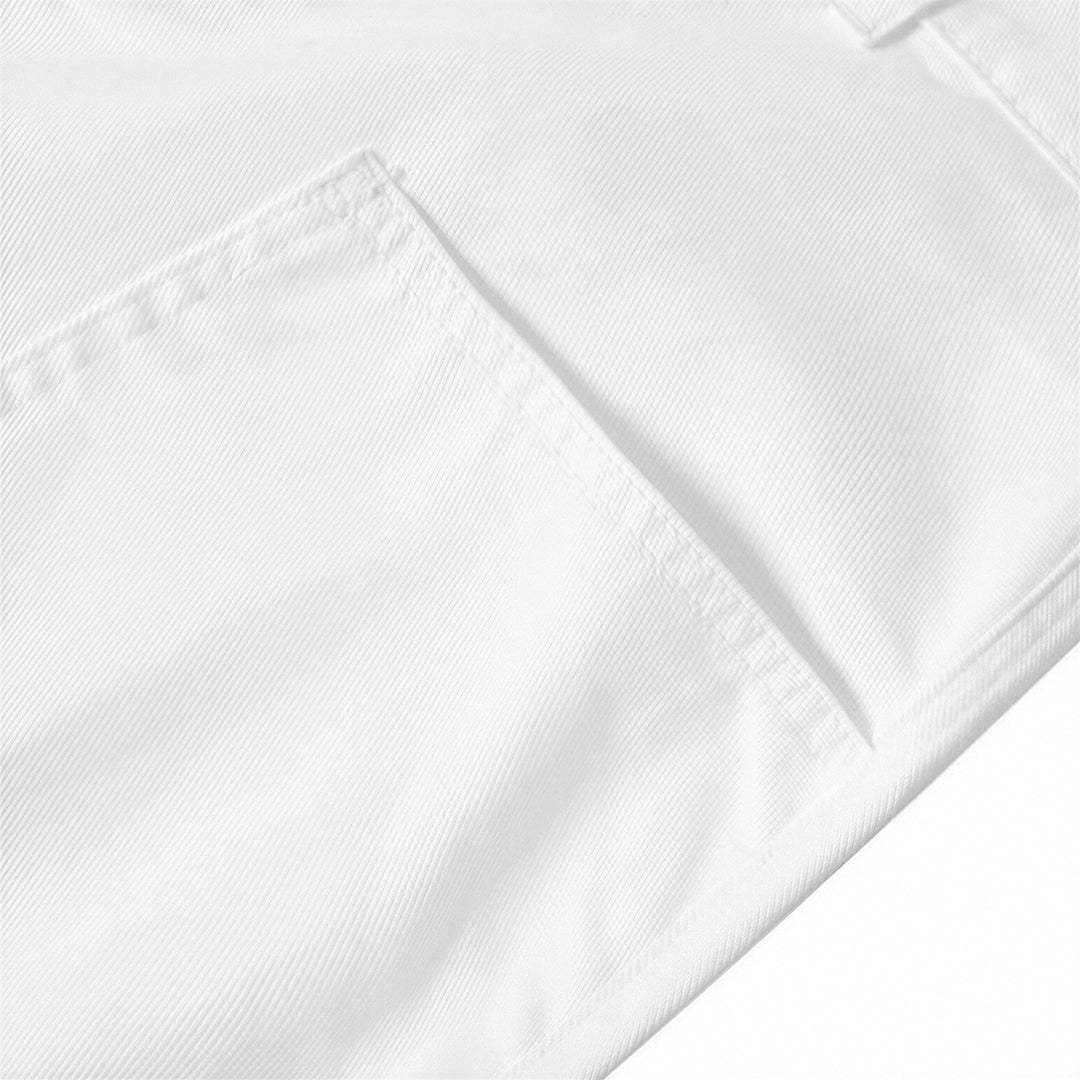 Men's Summer White Loose Wide-Leg Denim Shorts
