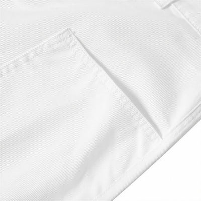 Men's Summer White Loose Wide-Leg Denim Shorts