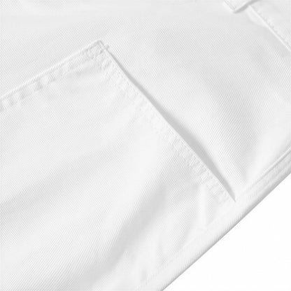 Men's Summer White Loose Wide-Leg Denim Shorts