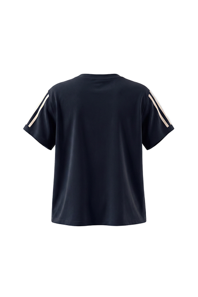 Unisex Summer Side Stripe Cropped Short Sleeve T Shirt