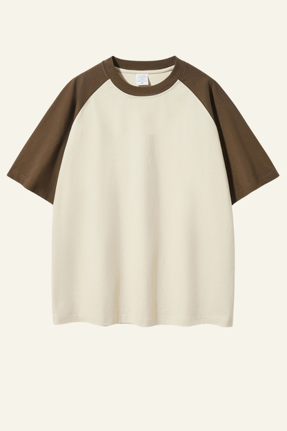 Women's Cotton Color-Blocked Relaxed T-shirt.
