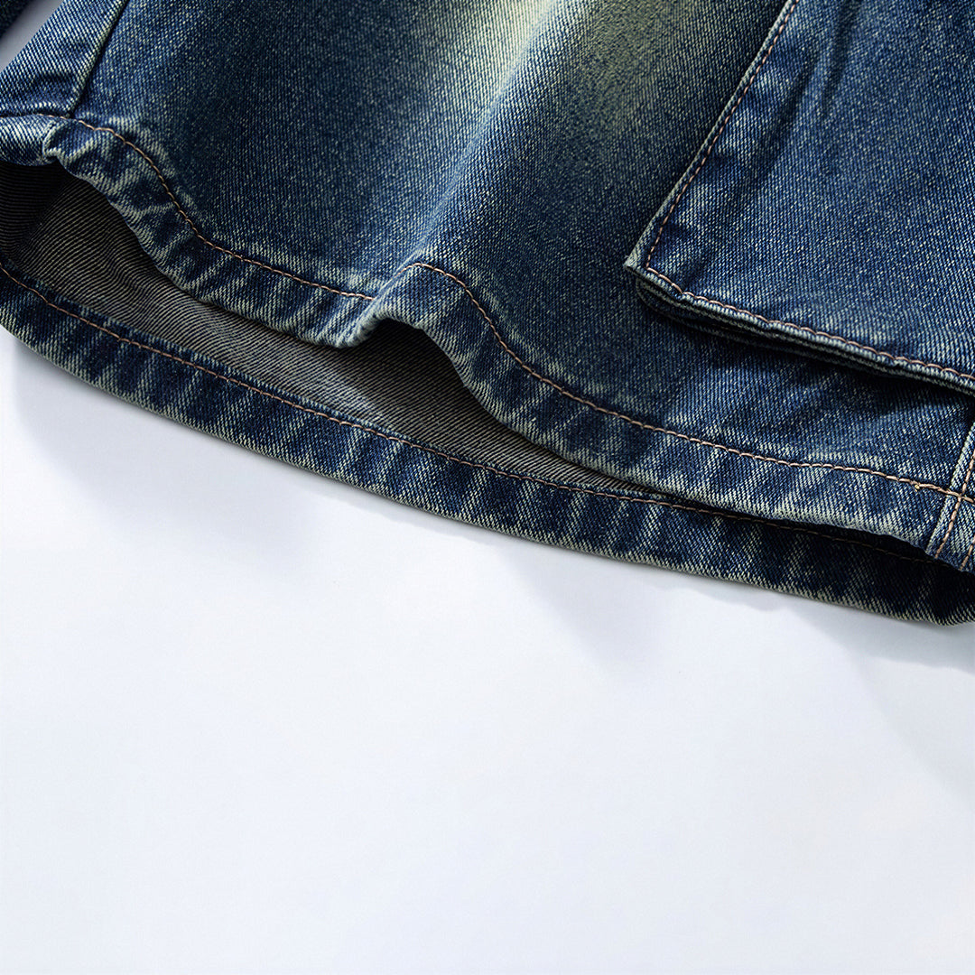 Men's Summer Light Wash Carpenter Baggy Denim Shorts
