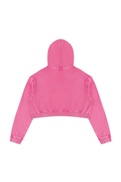 Women Fall 400G Heavyweight Cotton Cropped Hoodie