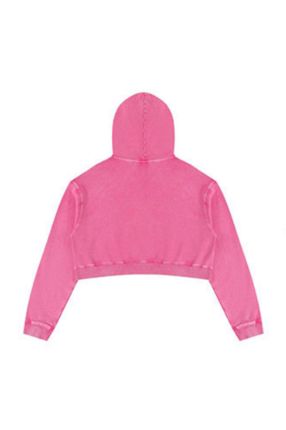 Women Fall 400G Heavyweight Cotton Cropped Hoodie