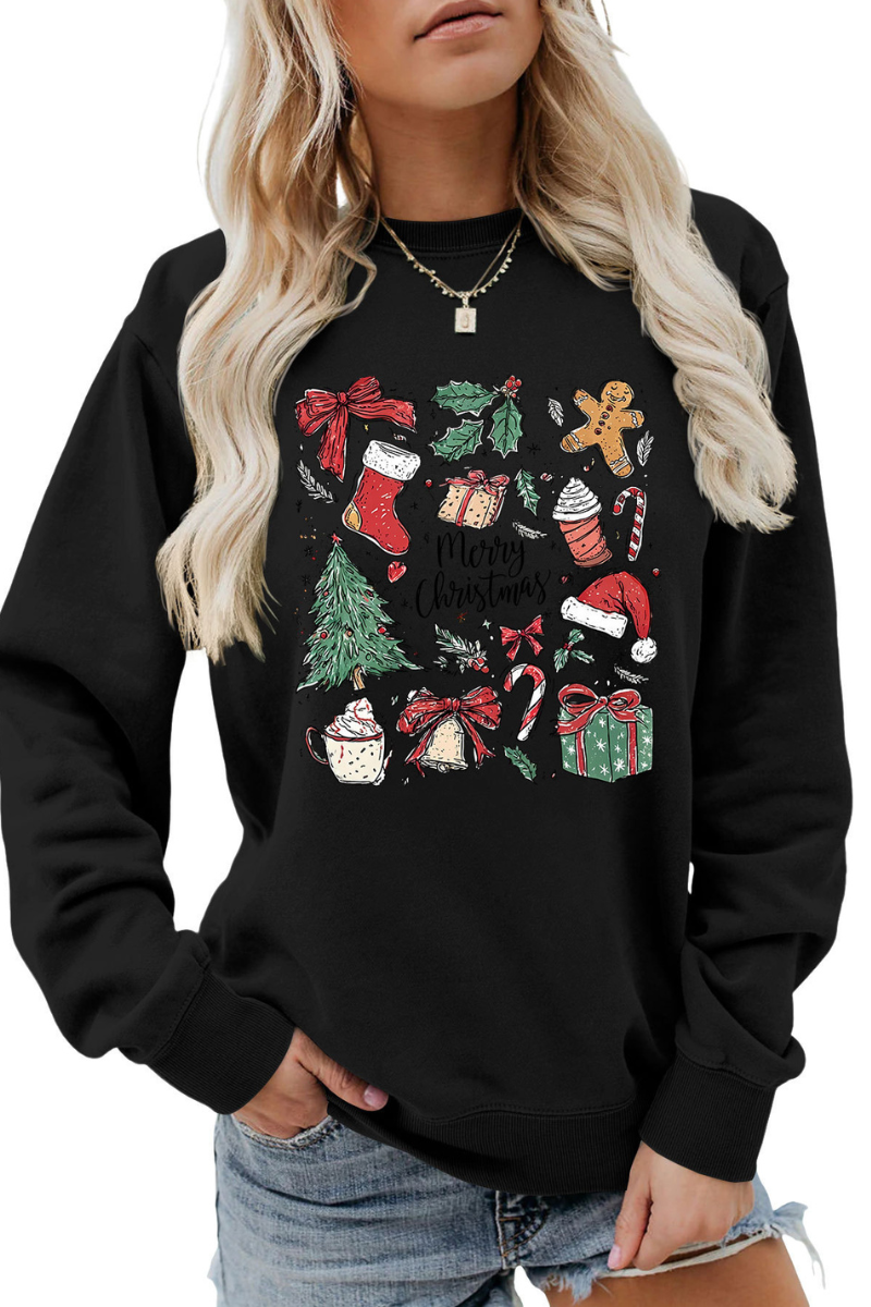 Women Winter Merry Christmas Gift Graphic Sweatshirt