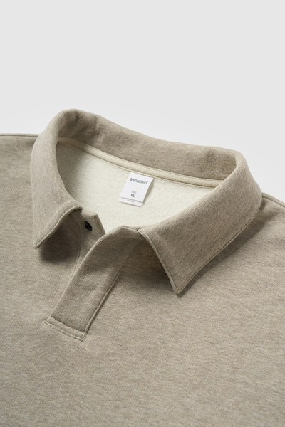 Men's Streetwear Polo Collar Drop Shoulders  Sweatshirt.