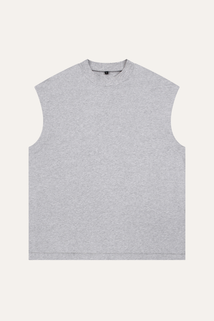 Men's Summer 230g Cotton High Neck Loose Tank