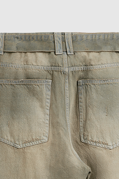Men's Streetwear Vintage Washed Distressed Wide-Leg Jeans