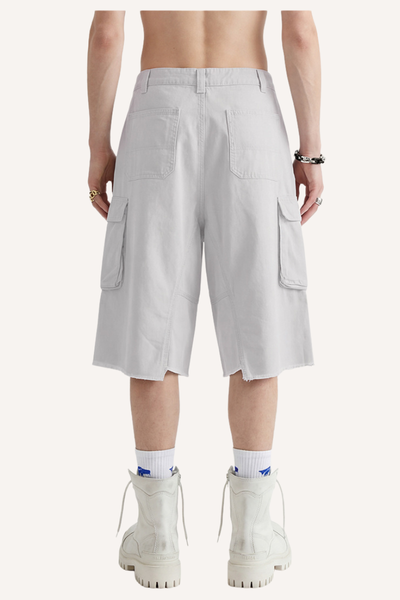 Men's Summer Street Multi-Pocket Distressed Cargo 7/8 Shorts