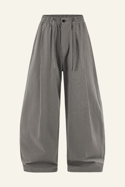 Men's Cotton Vintage Drawstring Wide Leg Pants