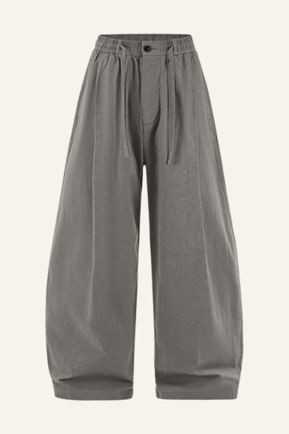 Men's Cotton Vintage Drawstring Wide Leg Pants