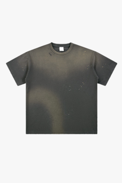 Men's 250g Cotton Distressed Loose Spray Wash Tee