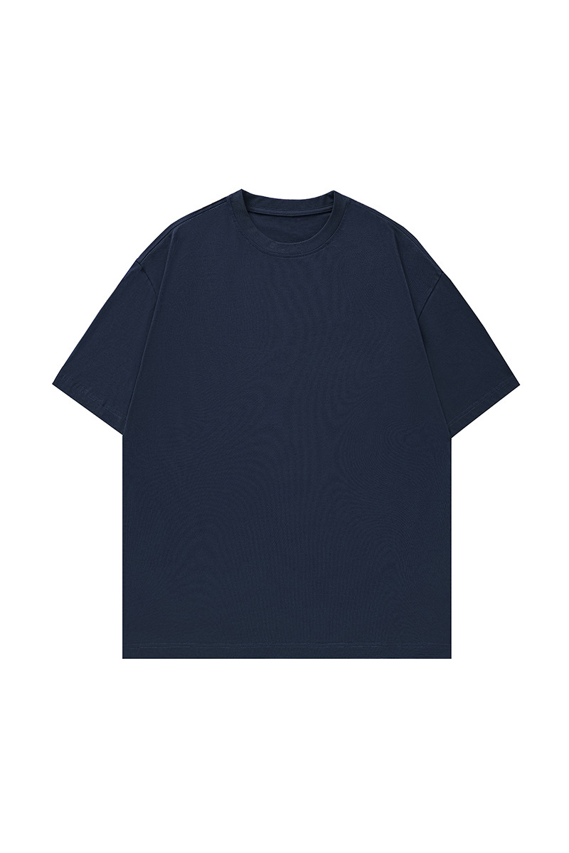 Men's Summer Japanese Loose Cotton Solid Crewneck Basics Tee