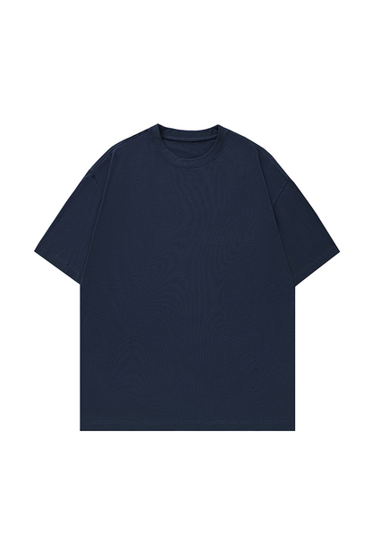 Men's Summer Japanese Loose Cotton Solid Crewneck Basics Tee