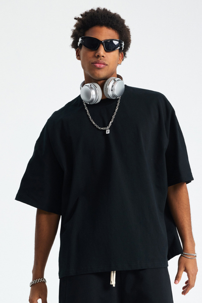 Men's Cotton Relaxed Drop Shoulder Solid T-shirt