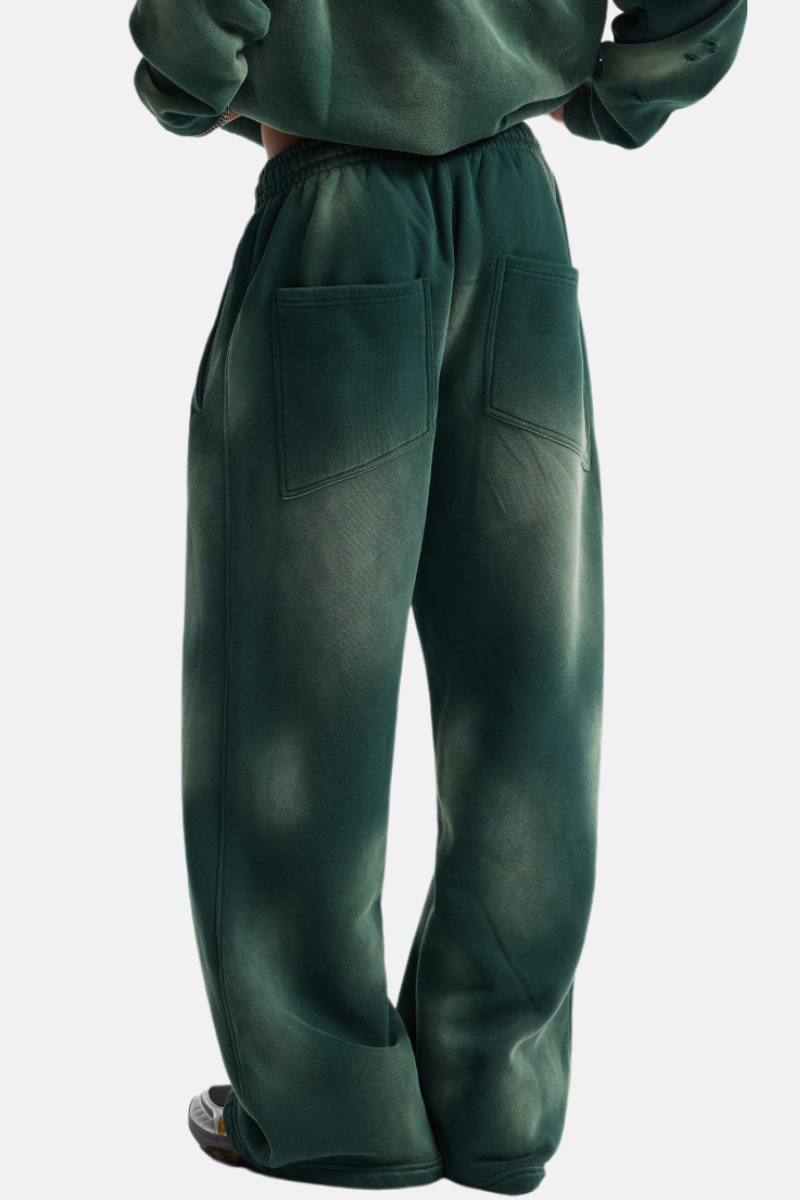 Men's Streetwear Washed Distressed Fleece-Lined  Pants
