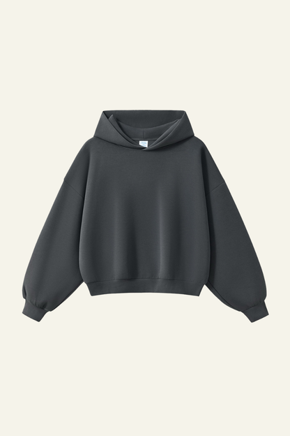 Men's Streetwear Cropped Drop-Shoulder Hoodie