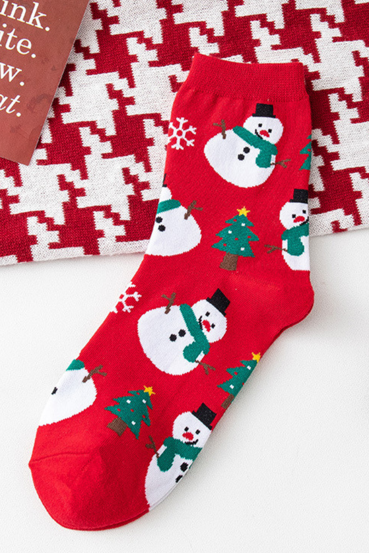 Women's Christmas Cotton Crew Socks Santa Elk Snowman Socks