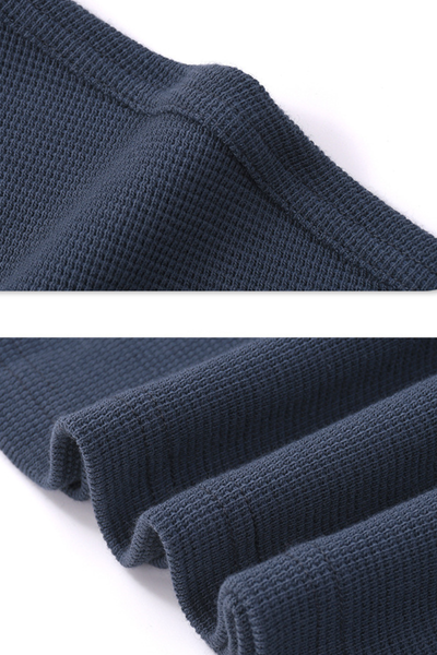 Unisex Summer 330g Waffle Soft Breathable Solid Loose Tee Set