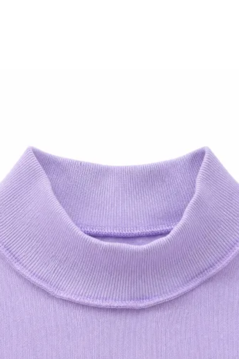 Women Fall Oversized Letter Patch Mock Neck Sweatshirt