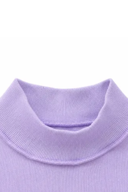 Women Fall Oversized Letter Patch Mock Neck Sweatshirt